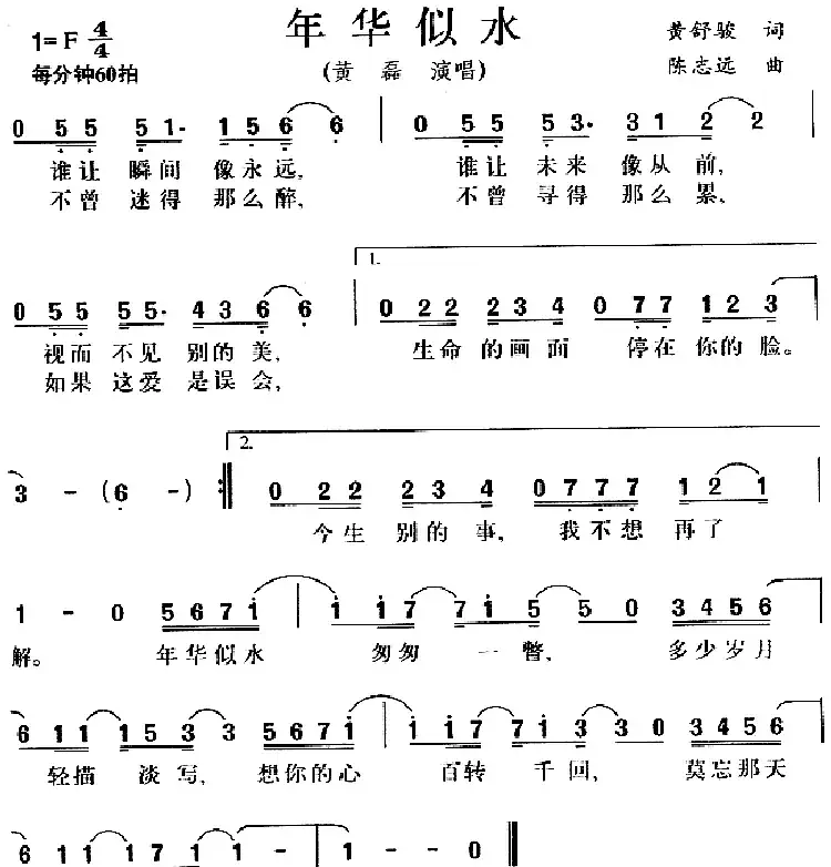 年华似水(同名电视剧主题歌)