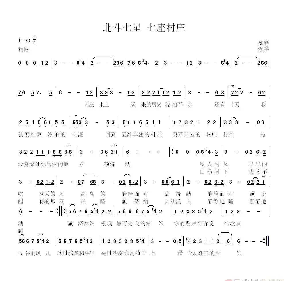 北斗七星 七座村庄